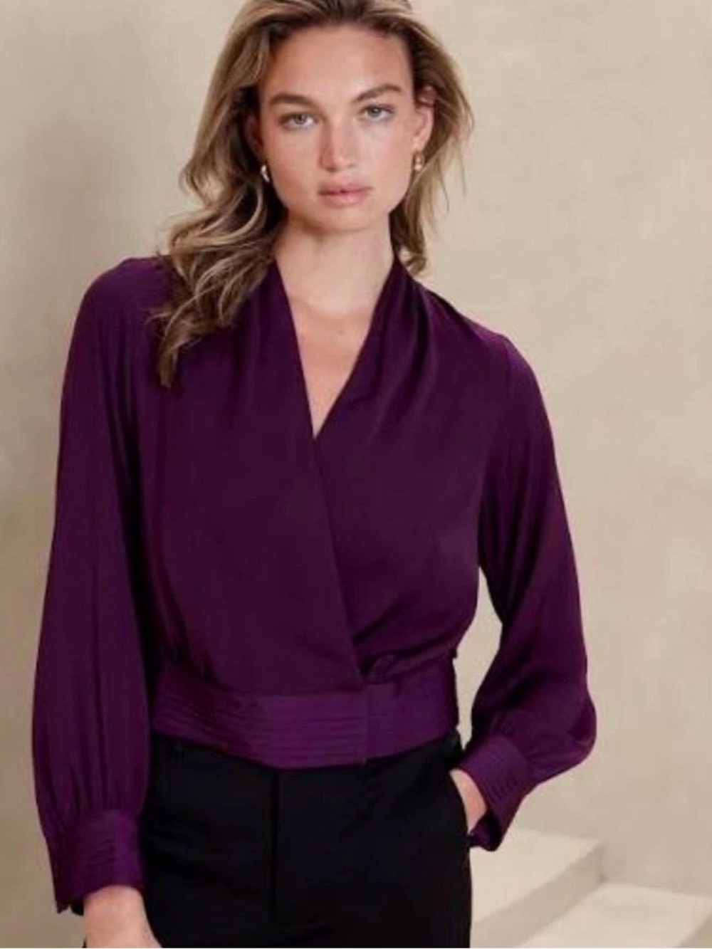 Banana Republic Factory Black Faux Wrap  Small
